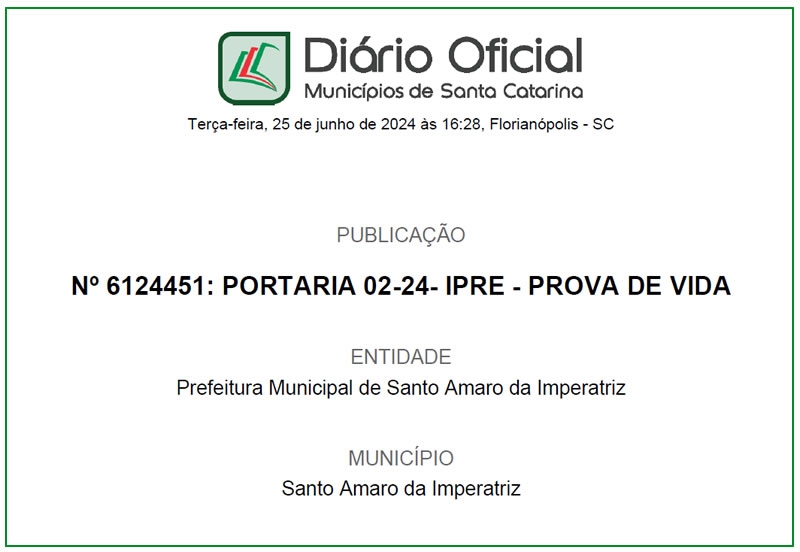 Nº 6124451: PORTARIA 02-24- IPRE - PROVA DE VIDA